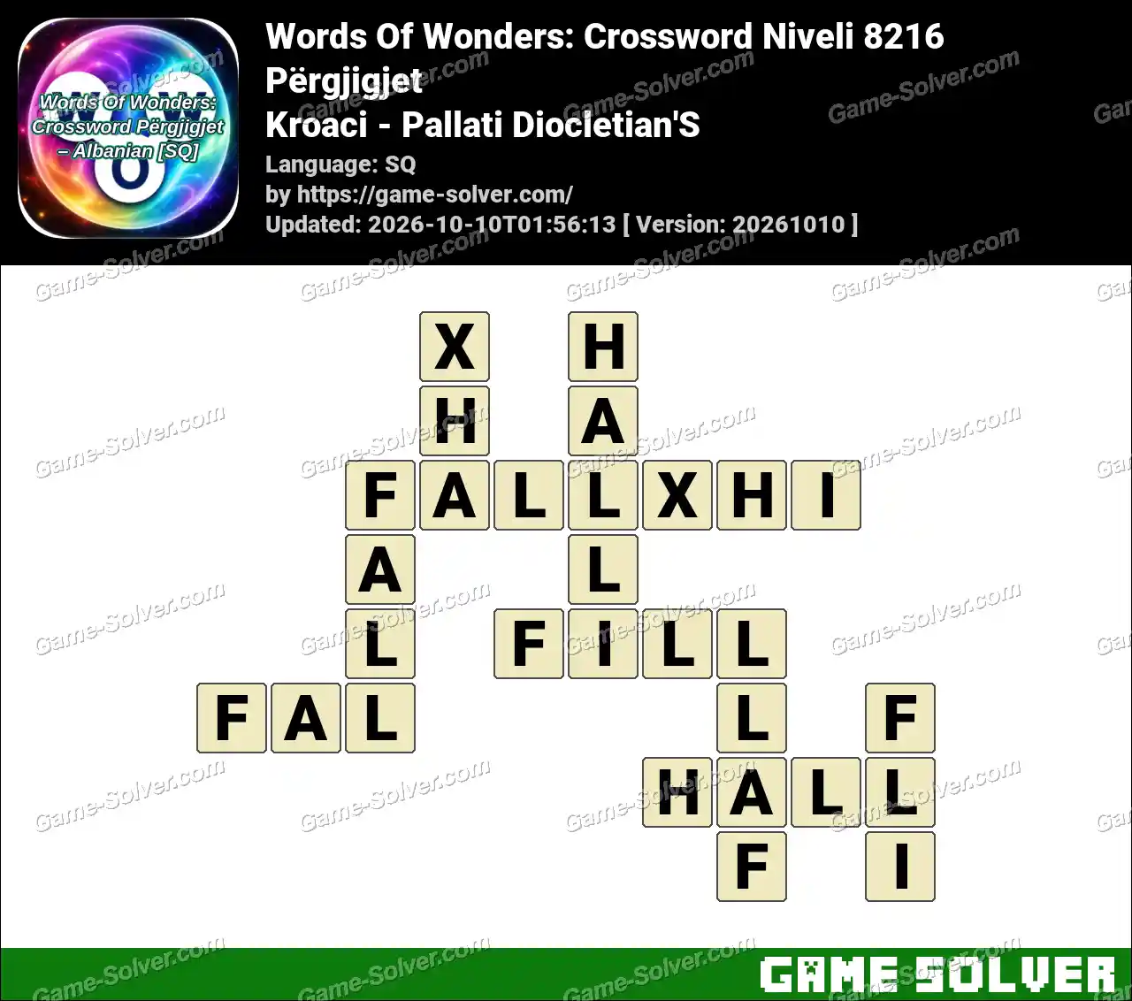 Words Of Wonders: Crossword Niveli 8216 Përgjigjet – Kroaci – Pallati Diocletian’S